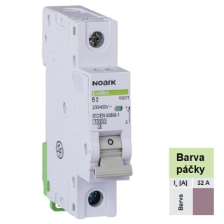 Noark 100371 Ex9BH 1P C32 Instalační jistič 10 kA, charakteristika C, 32 A, 1pól