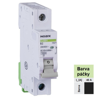 Noark 100372 Ex9BH 1P C40 Instalační jistič 10 kA, charakteristika C, 40 A, 1pól