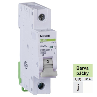 Noark 100373 Ex9BH 1P C50 Instalační jistič 10 kA, charakteristika C, 50 A, 1pól
