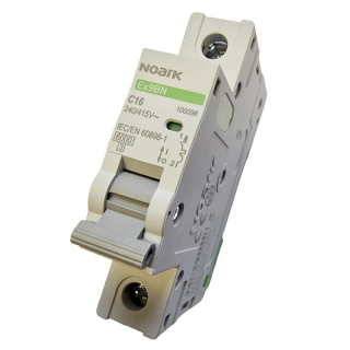 Noark 100098 Ex9BN 1P C16 Instalační jistič 6 kA, charakteristika C, 16 A, 1pól