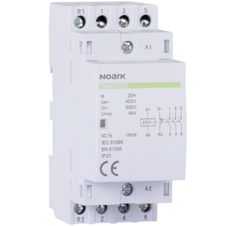 Noark 107320 Ex9CH25 20 230V 50/60Hz Instalační stykač, 25 A, ovl. 230V, 2 NO kontakty