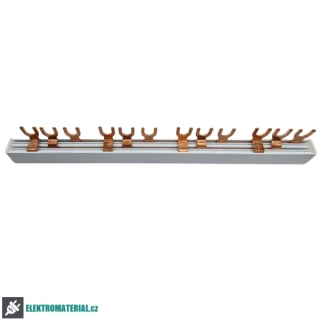 Noark 101450 BBU 3L 10 M12 EC Propojovací lišta, 3fázová, 10mm2, 63A, 12 modulů, včetně koncových krytů