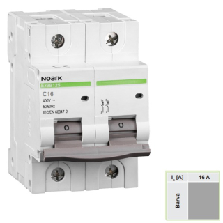 Noark 102754 Ex9B125 2P C16A Instalační jistič 25 kA, charakteristika C, 16 A, 2-pól