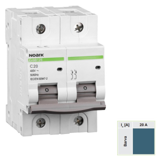 Noark 102755 Ex9B125 2P C20A Instalační jistič 25 kA, charakteristika C, 20 A, 2-pól