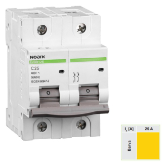 Noark 102756 Ex9B125 2P C25A Instalační jistič 25 kA, charakteristika C, 25 A, 2-pól