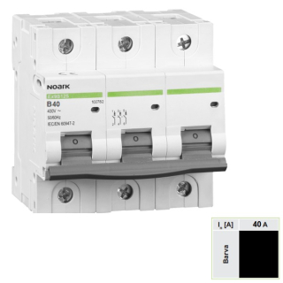 Noark 102778 Ex9B125 3P B40A Instalační jistič 25 kA, charakteristika B, 40 A, 3-pól