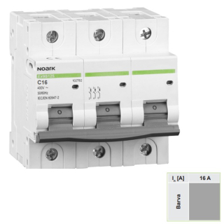 Noark 102784 Ex9B125 3P C16A Instalační jistič 25 kA, charakteristika C, 16 A, 3-pól