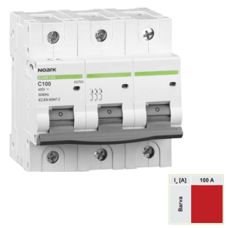 Noark 102792 Ex9B125 3P C100A Instalační jistič 20 kA, charakteristika C, 100 A, 3-pól