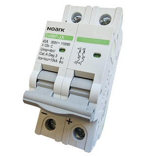 Noark 110090 Ex9BP-JX(+) 2P C40 DC instalační jistič 10 kA, charakteristika C, 40 A, 500 V DC, 2pól
