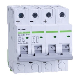 Noark 110114 Ex9BP-JX(+) 4P C25 DC instalační jistič 10 kA, charakteristika C, 25 A, 1000 V DC, 4pól