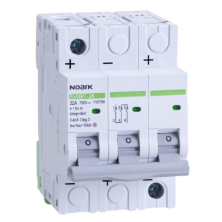 Noark 110150 Ex9BP-JX(+) 3P K10 DC instalační jistič 10 kA, charakteristika K, 10 A, 750 V DC, 3pól