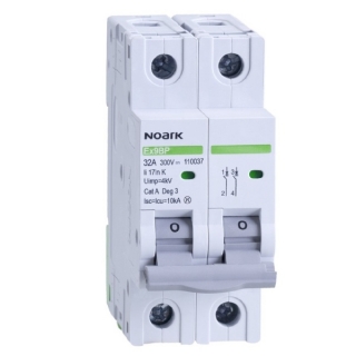 Noark 109987 Ex9BP 2P DC300V C63 DC instalační jistič 10 kA, charakteristika C, 63 A, 300 V DC, 2pól
