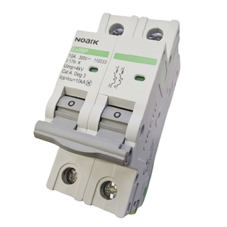 Noark 110033 Ex9BP 2P DC300V K10 DC instalační jistič 10 kA, charakteristika K, 10 A, 300 V DC, 2pól