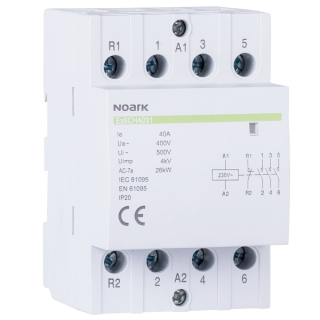 Noark 102421 Ex9CH40 40 240V 50/60Hz Instalační stykač, 40 A, ovl. 240 V, 4 NO  kontakty