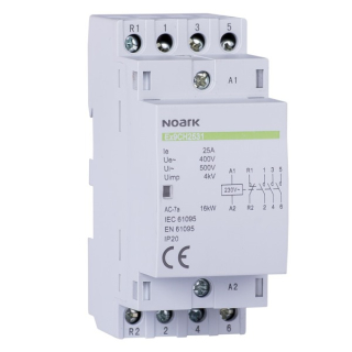 Noark 107322 Ex9CH25 11 230V 50/60Hz Instalační stykač, 25 A, ovl. 230 V, 1 NO + 1 NC kontakty