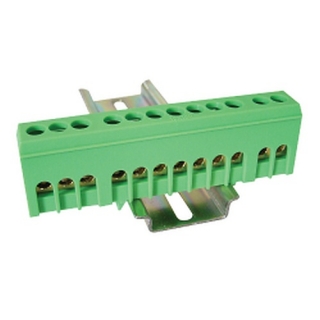 Můstek na neutrální a ochranné vodiče (N/PE), uzavřený, zelený