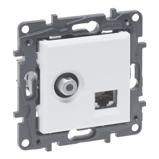 LEGRAND 863177 Niloé STEP zásuvka TV typ F + RJ45 6UTP bílá