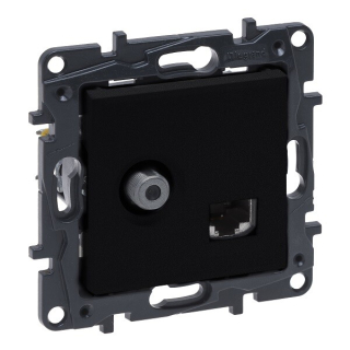 LEGRAND 863577 Niloé STEP zásuvka TV typ F + RJ45 6UTP černá
