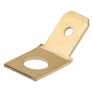 Tracon CSA-45-5 Neizolované mosazné kolíky ploché upevnitelné šroubem 6,3x0,8mm 45°, M5