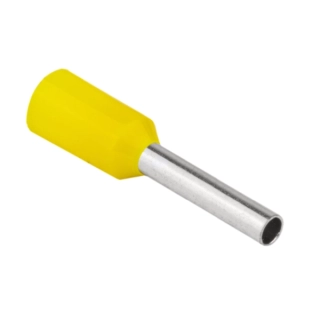 Tracon E100 Izolované lisovací dutinky s plastovým krčkem, žluté 1mm2, L=16,4mm