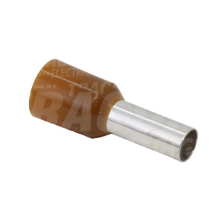 Tracon E128 Izolované lisovací dutinky s plastovým krčkem, hnědé 25mm2, L=29mm