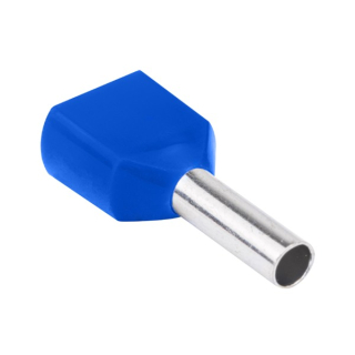 Tracon E16IR Dvojité izolované lisovací dutinky, modré 2×2,5mm2, l=10mm