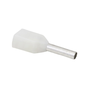 Tracon E20I Dvojité izolované lisovací dutinky, bílé 2×0,5mm2, l=8mm