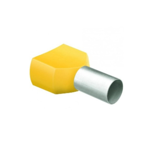 Tracon E22I Dvojité izolované lisovací dutinky, žluté 2×6mm2, l=14 mm