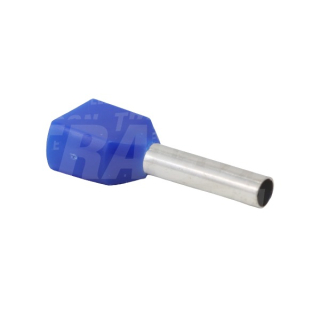 Tracon E26I Dvojité izolované lisovací dutinky, modré 2×16mm2, l=14mm