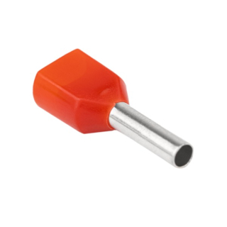 Tracon E90IH Dvojité izolované lisovací dutinky, červené 2×1mm2, l=10mm
