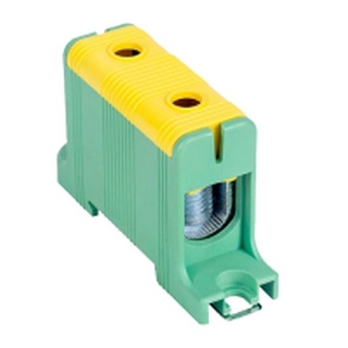Tracon FLEAL-95/1ZS Rozvodná svorka, montáž na DINlištu a na povrch, zeleno/žl. 16-95mm2, max. 1000VAC/1500VDC, max.245A