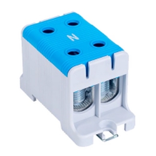 Tracon FLEAL-95/2K Rozvodná svorka, montáž na DINlištu a na povrch, modrá 16-95mm2, max. 1000VAC/1500VDC, max.245A