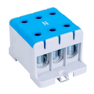 Tracon FLEAL-95/3K Rozvodná svorka, montáž na DINlištu a na povrch, modrá 16-95mm2, max. 1000VAC/1500VDC, max.245A