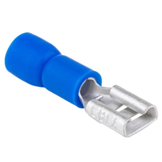 Tracon KCSH6 Izolované Cu lisovací dutinky ploché, modré 6,3×0,8mm, 2,5mm2