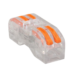 Tracon OVOTT22 Krabicová svorka  spojka s páčkou pružinová průsvitná 0,5-4mm2, 32A, 400VAC 2P