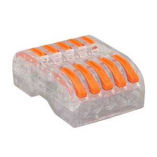 Tracon OVOTT55 Krabicová svorka pružinováprůsvitná 0,5-4mm2, 32A, 400VAC 5P