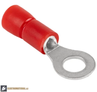 Tracon PSZ10-10 Izolovaná Cu lisovací kabelová oka, červená, pocínovaná 10mm2, M10, (d1=4,7mm, d2=10,5mm),PVC
