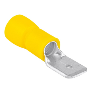 Tracon SCS6 Izolované Cu lisovací kolíky ploché, žluté 6,3×0,8mm, 6mm2