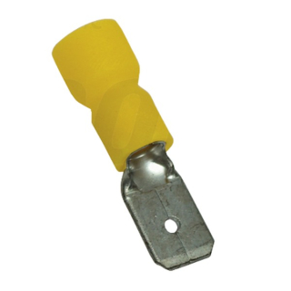 Tracon SCS6 Izolované Cu lisovací kolíky ploché, žluté 6,3×0,8mm, 6mm2