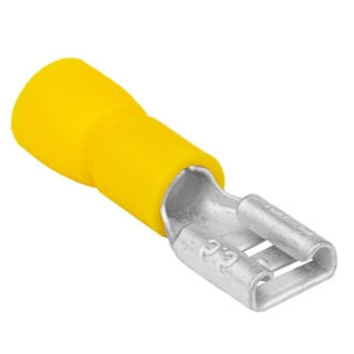 Tracon SCSH6 Izolované Cu lisovací dutinky ploché,žluté 6,3×0,8mm, 6mm2