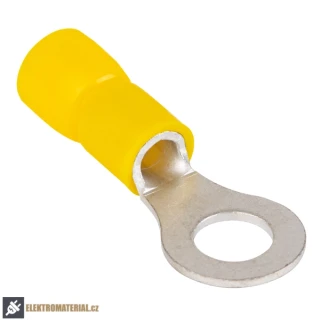 Tracon SSZ12 Izolovaná Cu lisovací kabelová oka, žlutá, pocínovaná 6mm2, M12, (d1=3,4mm, d2=13mm),PVC