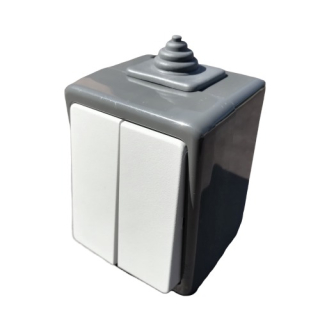 Venkovní vypínač č.5 sériový na zeď ABB 3553-05929 S, IP44, šedý