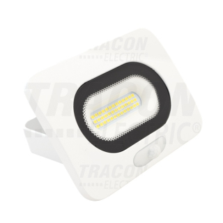 Tracon RSMDLFM10 SMD reflektor se snímačem pohybu, bílý 10W, 4000K, IP65, 220-240V AC, 800lm, 110°, 3-10m, EEI=G