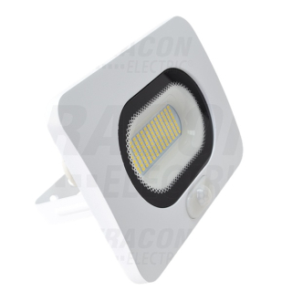 Tracon RSMDLFM50 SMD reflektor se snímačem pohybu, bílý 50W, 4000K, IP65, 220-240V AC, 4000lm, 110°, 3-10m, EEI=G