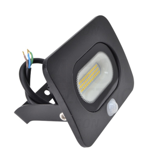Tracon RSMDLM20 SMD reflektor se snímačem pohybu, černý 220-240V AC, 20W, 4000K, IP65,1600lm, 110°, 3-10m, EEI=G