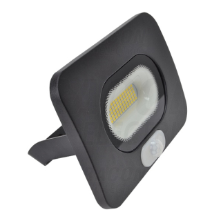 Tracon RSMDLM30 SMD reflektor,černý se snímačem pohybu 30W, 4000K, IP65, 220-240V AC, 2700lm, 110°, 3-10m, EEI=F