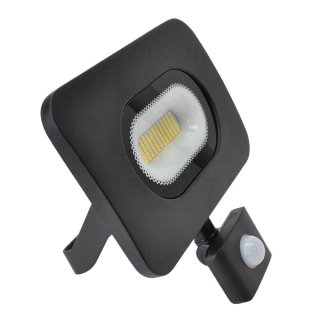 Tracon RSMDLM30H SMD reflektor se snímačem pohybu, s nastav.citlivostí,černý 220-240V,30W,4000K,IP65,2700lm,,120°, 10s-7min, 3-10m, EEI=F
