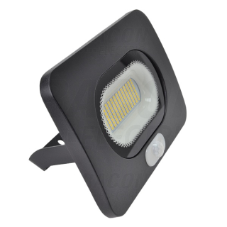 Tracon RSMDLM50 SMD reflektor se snímačem pohybu, černý 220-240V AC, 50W, 4000K, IP65, 4000lm, 110°, 3-10m, EEI=G