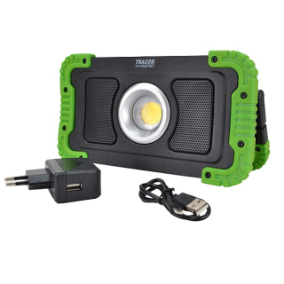 Tracon STLFLBT15W Akumulátorový montážní LED reflektor s bluetooth 15W, 6000K, 3,7V, 8000mAh, Li-Ion, 1500lm, 4-10 h, IP40