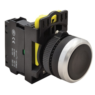 Tracon NYG3-BK Klasické tlačítko, černé 1×NO, 5A/230V AC-15, IP65